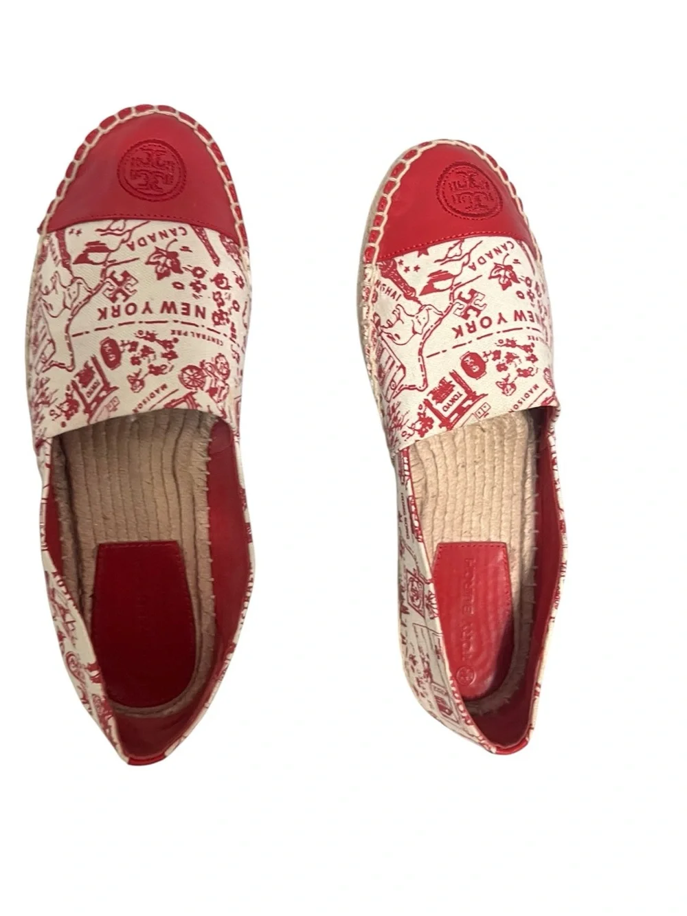 Tory Burch Printed Color-Block Espadrilles sz 8